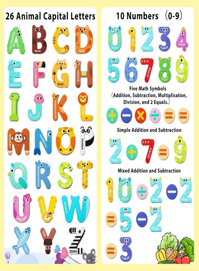 Cocurb 52 Pack Magnetic Letters Numbers Fridge Magnets for Toddlers 1 to 3 Learning Toys Animal ABC Cardboard for Refrigerator Colourful Alphabet Baby Educational Toys - Image 2